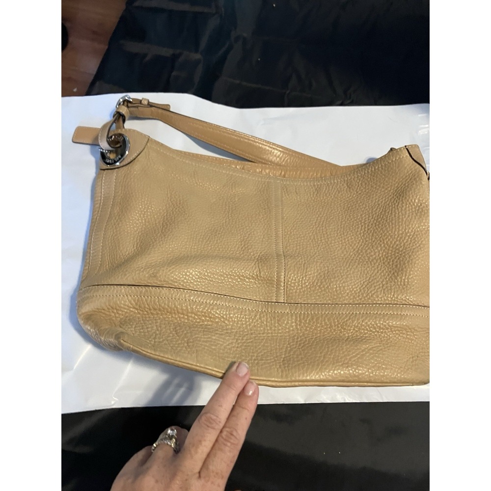 Vintage Coach Beige/ Tan  Pebbled Leather Slouchy Hobo Bucket Shoulder Bag 5715 - Picture 12 of 13